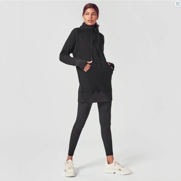 Athleta Tops - Athleta Cozy Karma Mock Neck Sweatshirt Dress Fleece Long Sleeve Large Petite LP